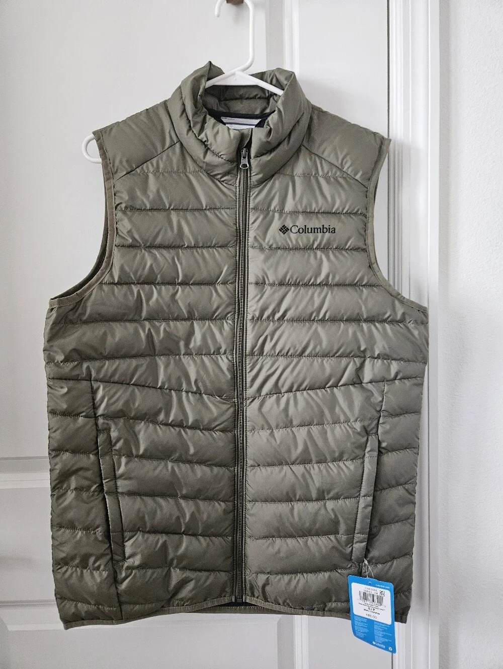 NWT Columbia Foster Falls Water Repellent Vest Men’s Small Stone Green